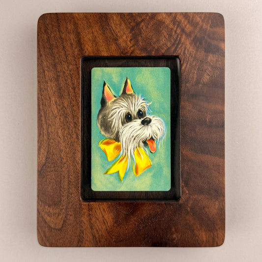 SunnySlab Mid-Century Schnauzer Dog Walnut Wall Art