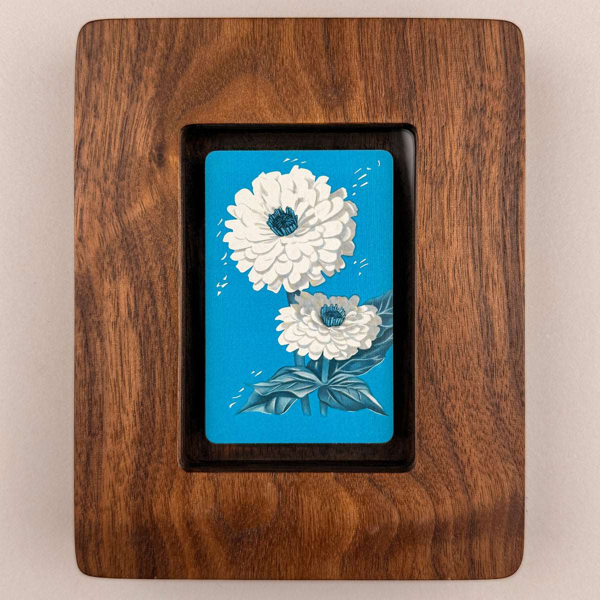 SunnySlab Chrysanthemums Walnut Wall Art