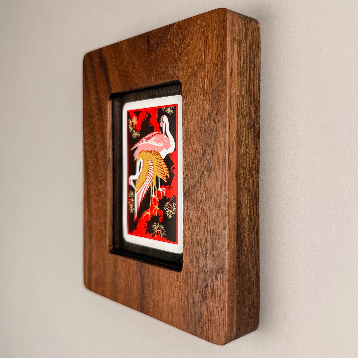 SunnySlab Mid-Century Cranes Walnut Wall Art