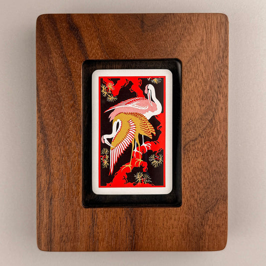 SunnySlab Mid-Century Cranes Walnut Wall Art