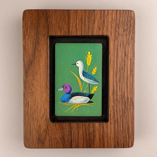 SunnySlab Mid-Century Duck and Shorebird Walnut Wall Art